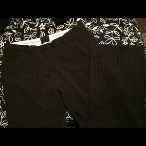 Wide leg black/light gray pin stripe trousers